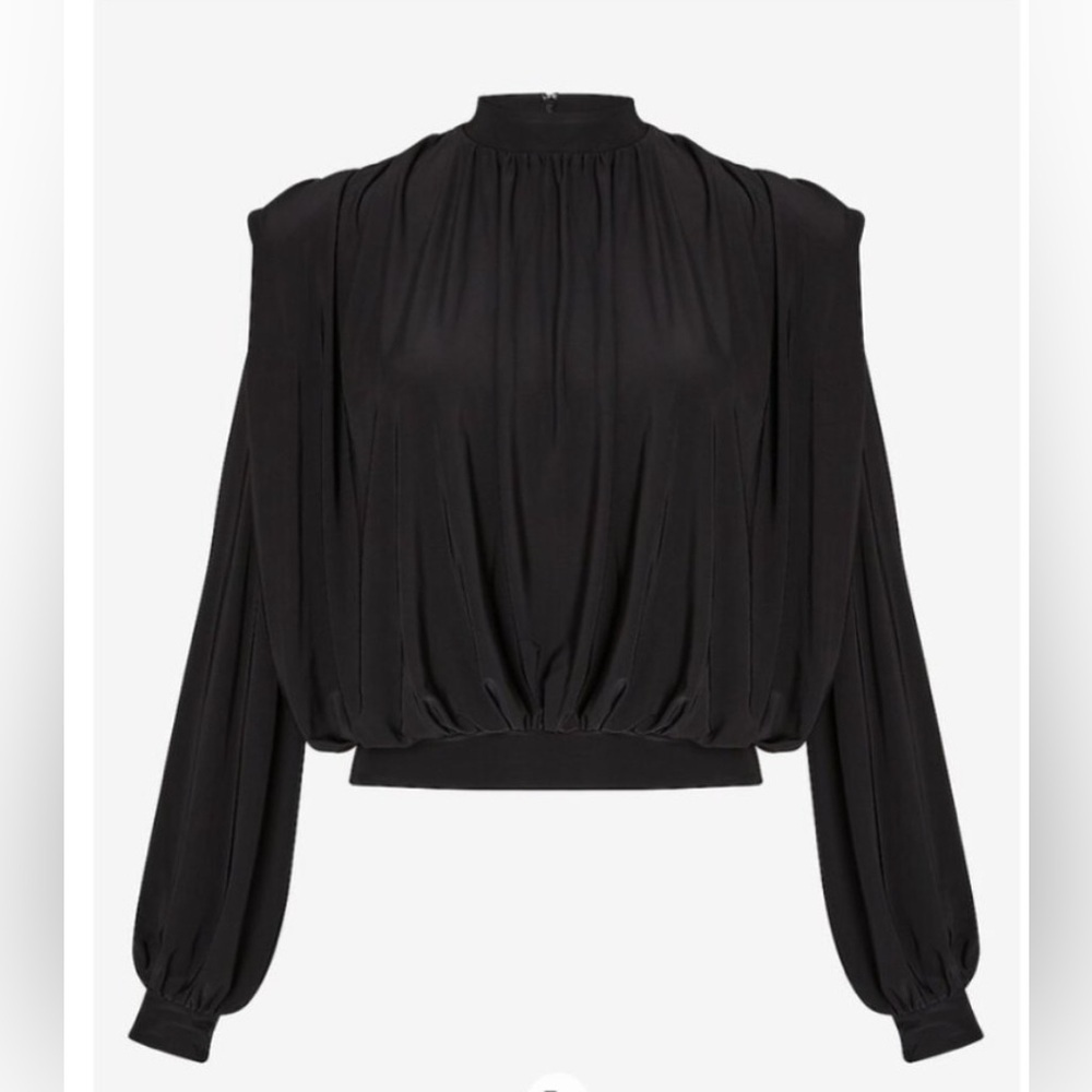 Express Padded Shoulder Ruched Top - Picture 2 of 6